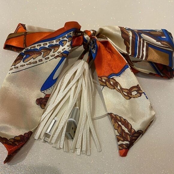 Scarf + Tassel Keychain with Phone Charging Cord - Picture 2 of 5